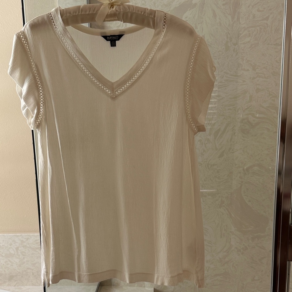 St. John's Bay Cream V-Neck Blouse